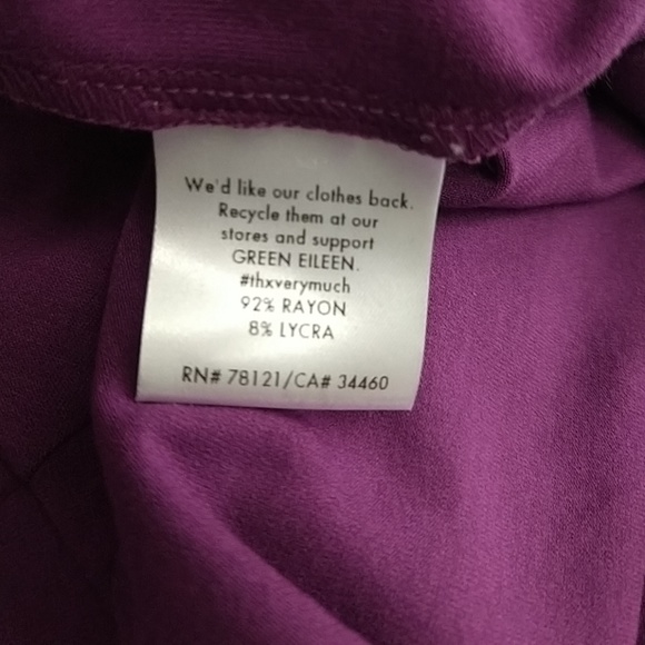 Eileen Fisher V Neck Surplice Purple Dress - Picture 6 of 8